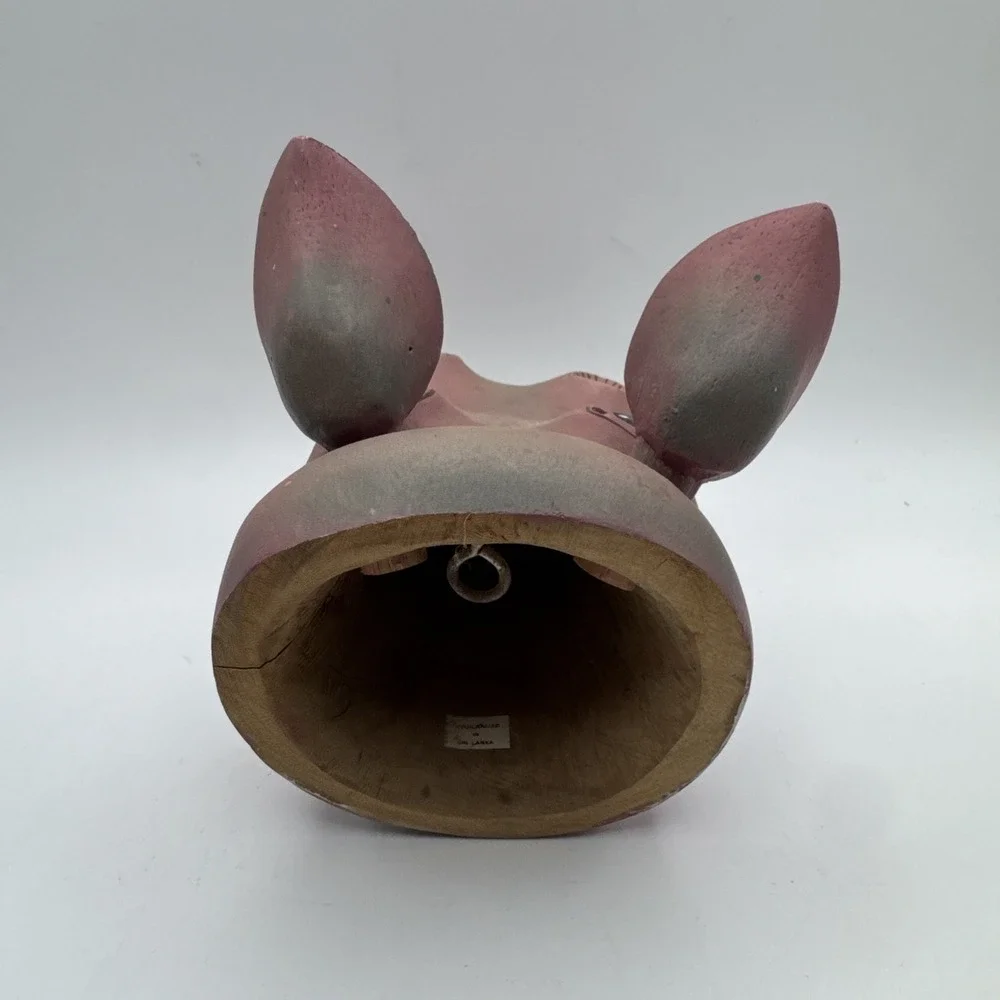 Hippo‎ Head Wall Art Wooden Hanging House Hippopotamus Hand Carved Home Decor